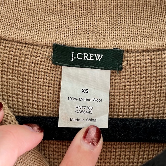 J Crew Merino Wool Poncho Tan and Black - Picture 9 of 9